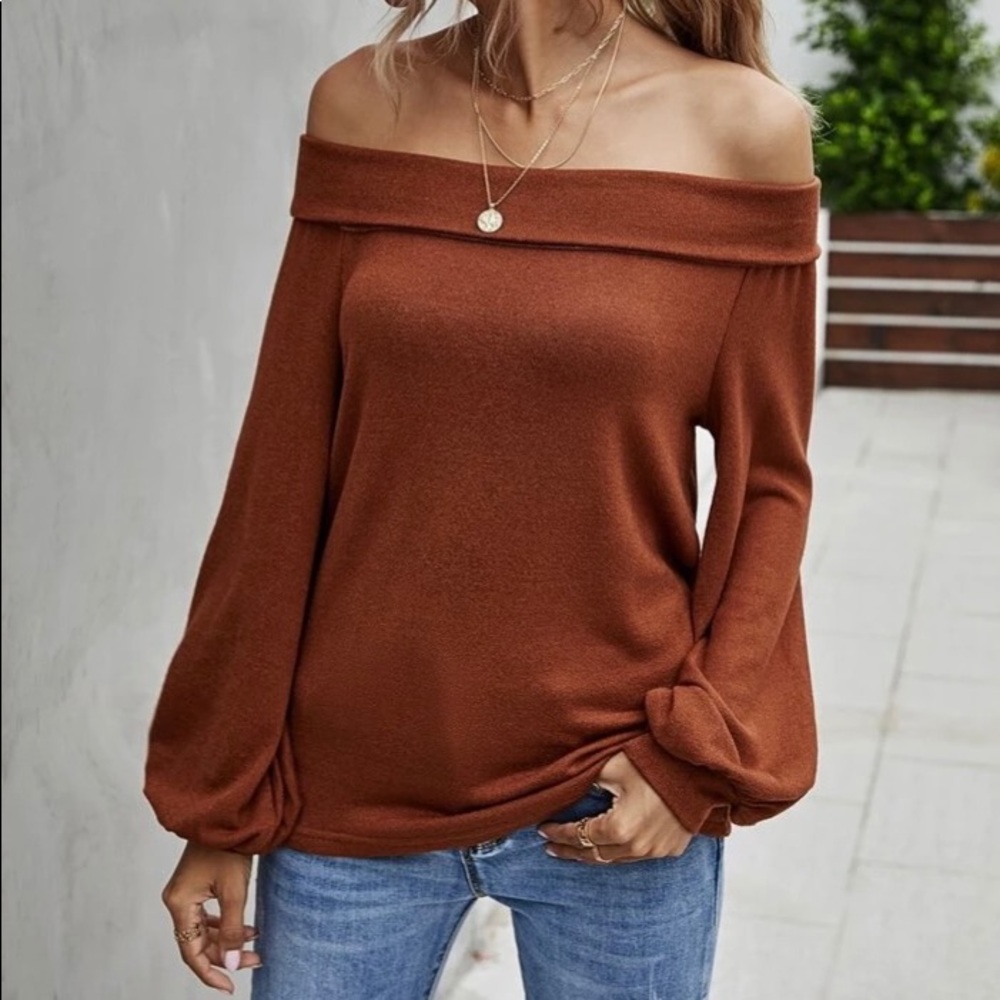 🔥LAST CHANCE🔥 Cinnamon Girl Off the Shoulder Top - Picture 5 of 5